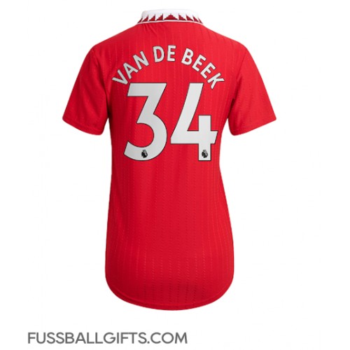 Manchester United Donny van de Beek #34 Fußballbekleidung Heimtrikot Damen 2022-23 Kurzarm
